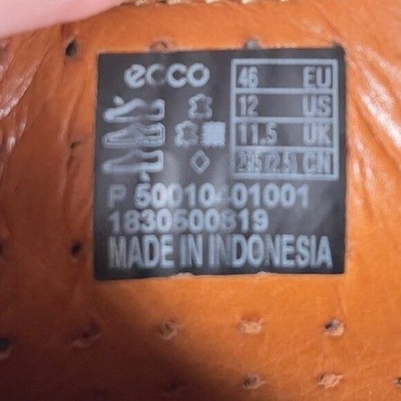 Men's ECCO 'Fusion II' Black Leather Moc-Toe Oxfords Size US 12 EUR 46 UK 11.5 - Picture 8 of 8